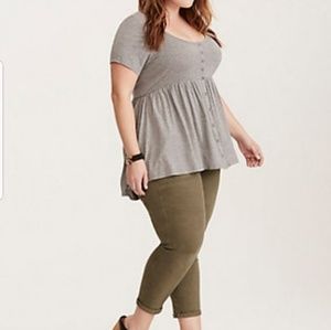 Torrid Button Front hi-lo Babydoll Top 2x Gray 20